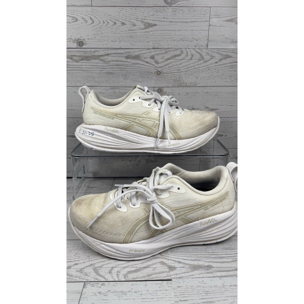 Asics Womens Gel Cumulus 27 1012B772 White Running Shoes Sz 7 NO INSOLES #182